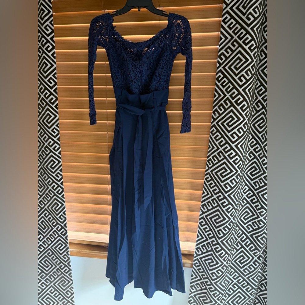 Hello Molly Navy Long Sleeve Lace Dress